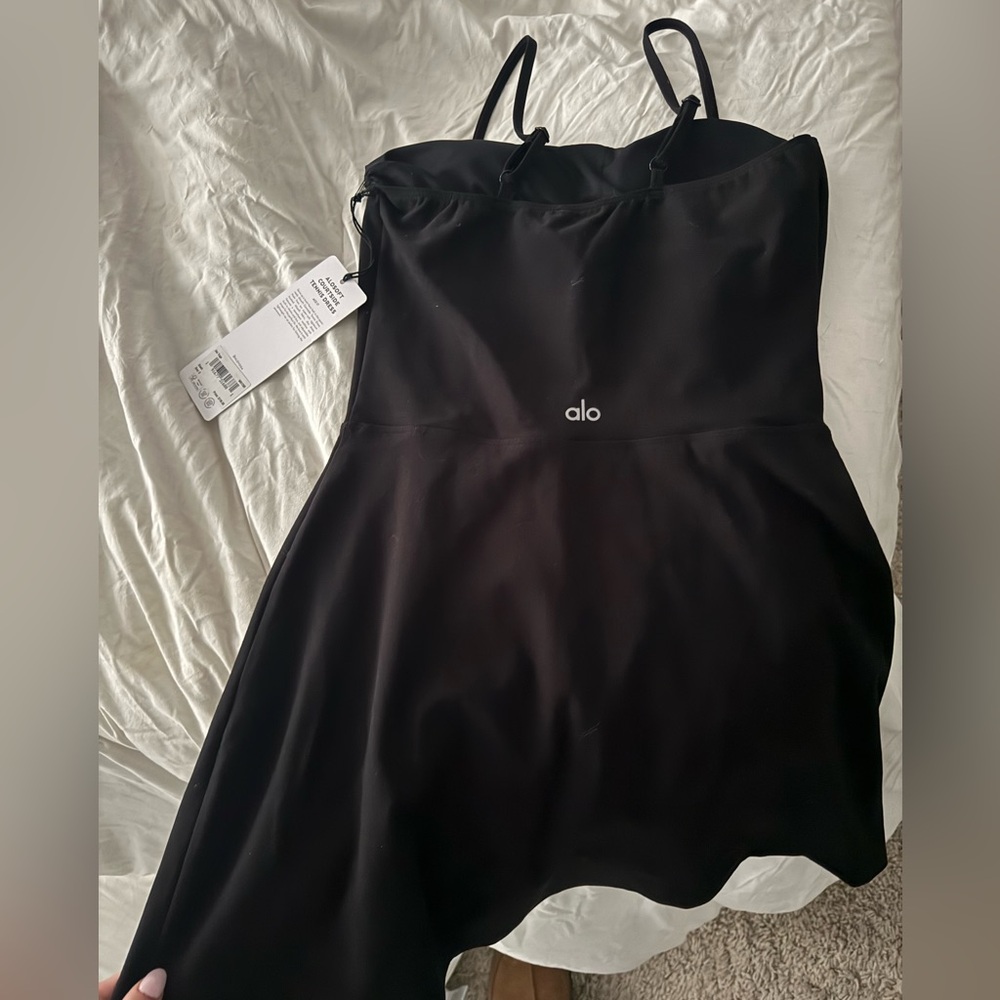 ALOSOFT Courtside Tennis Dress - ALO size small, black- TAGS ON